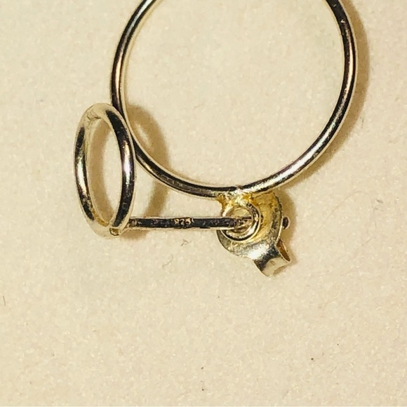 ๐
บ2 Way Sterling Silver Circle Stud Earrings Approx .6โ - Picture 4 of 6